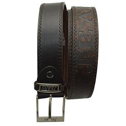 flevado Gürtel Jeans Classic Aufschrift in mehreren Farben 3,5 cm Breit (105 cm, braun) von flevado