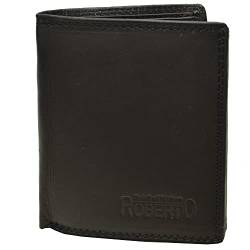 flevado Handliche echt Leder Geldbörse Herren Brieftasche Hochformat RFID Schutz schwarzes Portemonee von flevado