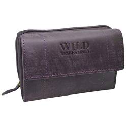 flevado Portemonnaie Damen Wildleder oder Glatt Leder Geldbörse in vielen Farben RFID Schutz (lila) von flevado