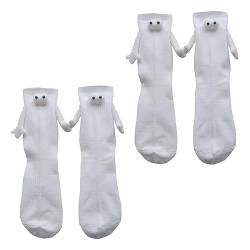 Flintronic Magnetische Socken, 2Paar Hand in Hand Socken, Lustige Magnetische Saugnapf, Magnet Socken 3D Puppes Socken mit Händen, Freundschaftssocken,Unisex Lustige Paare Halten Hände Socken für Paar von flintronic