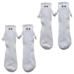 Flintronic Magnetische Socken, 2Paar Hand in Hand Socken, Lustige Magnetische Saugnapf, Magnet Socken 3D Puppes Socken mit Händen, Freundschaftssocken,Unisex Lustige Paare Halten Hände Socken für Paar von flintronic