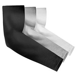 flintronic Arm Sleeves, 3Paar Unisex Wärmer UV-Schutz Ärmel UPF 50, Rutschfest Kühlung Armlinge Feuchtigkeitsableitende zum Bedecken der Arme für Laufen, Reiten, Golf, Basketball von flintronic