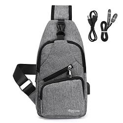 flintronic Brusttasche,Messenger Bag Sling bag mit Verstellbarem,Herren Taschen Rucksack Umhängetaschen Schultertasche Reisetaschen für Männergeschäft,Shoppen,Wandern(Kommt mit 1 USB-Datenkabel) von flintronic
