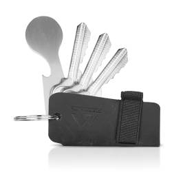 flintronic Schlüsselanhänger, Schlüsseletui mit Einkaufswagenlöser, Key Organizer Leder Etui für 1-7 Schlüssel,Unisex Smart Key Holder von flintronic