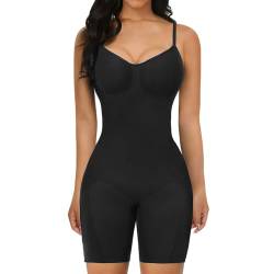 flintronic Shapewear Damen Figurformender, V-Ausschnitt Formende Bodys, Body Shaper Shaping mit Bein Shorts, Seamless Body Shaper Überbrust, Bauchweg Formende, mit Verstellbarer Riemen, L von flintronic