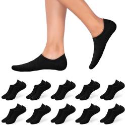 flintronic Sneaker Socken Damen, 10 Paar Füßlinge Damen Herren, No Show Socken mit Rutschfest Silikon, Sneakersocken Unsichtbare Unisex, Kurze Socken Baumwolle Atmungsaktiv 35-38/39-42 von flintronic