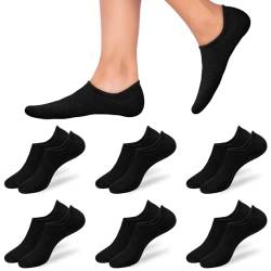 flintronic Sneaker Socken Damen, 6 Paar Füßlinge Damen Herren, No Show Socken mit Rutschfest Silikon, Sneakersocken Unsichtbare Unisex, Kurze Socken Baumwolle Atmungsaktiv 35-38/39-42 von flintronic