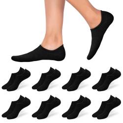 flintronic Sneaker Socken Damen, 8 Paar Füßlinge Damen Herren, No Show Socken mit Rutschfest Silikon, Sneakersocken Unsichtbare Unisex, Kurze Socken Baumwolle Atmungsaktiv 35-38/39-42 von flintronic