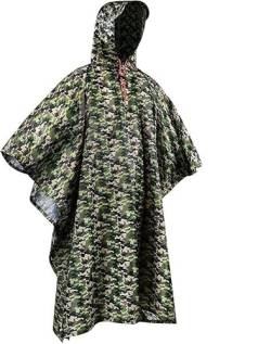 flintronic Wasserdichter Regenponcho, Leichter regenschutz Regencape, 3 in 1 wiederverwendbarer Regenmantel für Fahrrad Wandern, Camping, Angeln- Herren & Damen von flintronic