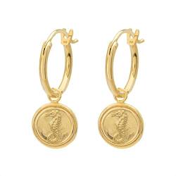 float Damen Gold Ohrringe "Seepferdchen" aus 925 Sterling Silber und 18 Karat vergoldet von float