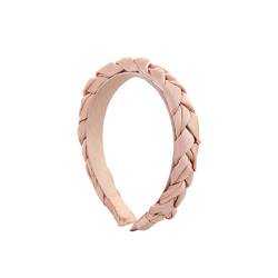 floatofly Weiches Gewebe Kätzchen Ohren Haarband Stirnband Kostüm Frauen Einfarbig Stoffknoten Satin Geflochtenes Gestricktes Haarband Stirnband Haarbügel Rosa von floatofly