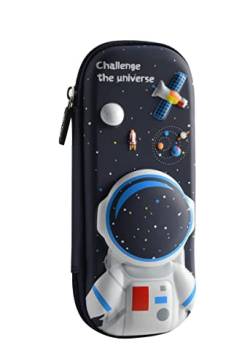 Flyorigin Federmäppchen Bestes Geschenk 3D Federmäppchen für Jungen und Mädchen Große Federmäppchen Stifthalter Aufbewahrung Federmäppchen, Schwarzer Astronaut, Schulranzen-Set von flyorigin