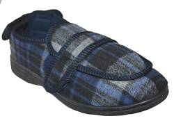 Footloose.Shoes Herren-Hausschuhe für Diabetiker, orthopädisch, bequem, breite Passform, verstellbarer Riemen, Größe 40-40, Marineblau Grau, 40 EU von footloose shoes