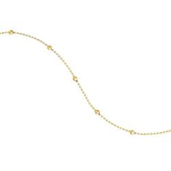 Damen-Halskette im Rosenkranz-Stil | Kette 45 cm aus 14 Karat Gelbgold | Geschenk für Sie kombinierbar mit den Kreuzanhängern von Schloss, Gelbgold von forme di Lucchetta
