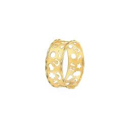 Lucchetta - Damen-Ring aus 18K Gold 750 mit Glückssymbolen und Diamant-Effekt | Größen 50-60 | hergestellt in Italien von forme di Lucchetta