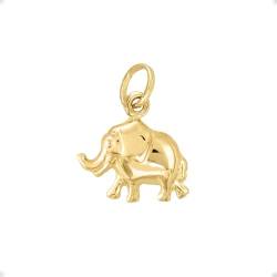 Lucchetta - Elefant Glücksbringer aus 18kt Gelbgold Anhänger - 750, Goldanhänger Mädel Mädchen 750 Echtgold - Charms für Armbänder und Halsketten (bis zu 4 mm) von forme di Lucchetta
