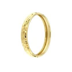 Lucchetta - Gold Ring aus 585er Gelbgold mit Diamantgravur | Vorsteckring ohne Stein | Größen 50-62, | Schmuck Echtes GoldRing Damen Echtgold | Hochwertiges Juwel hergestellt in Italien von forme di Lucchetta