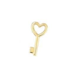 Lucchetta - Herzförmiger Schlüssel-Anhänger aus 14K Gelbgold | Goldanhänger Damen Mädchen 585 Echtgold | für Kette (bis zu 4 mm) | hergestellt in Italien von forme di Lucchetta