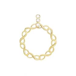 Lucchetta – Unendlichkeitsring Anhänger | Natürliche Saphire 0,09 cts | 14 Karat Gelbgold – Charms und Anhänger für Armbänder und Halsketten (bis 4 mm) – Damen Mädchen, Gelbgold von forme di Lucchetta