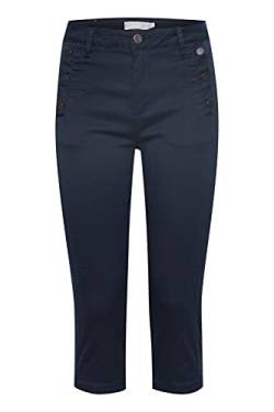 fransa 20609067 Damen Capri Hose 3/4 Stoffhose mit Stretch Tight Fit Mid Waist, Größe:40, Farbe:Dark Peacoat (194010) von fransa