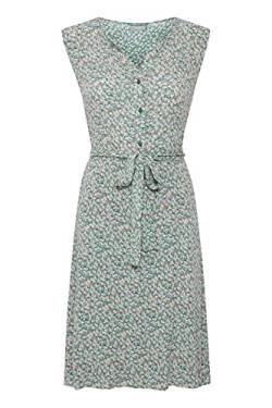 fransa FRALCRINKLE Damen Freizeitkleid knieumspieltes Kleid mit Knopfleiste und Schnürung in der Taille und Muster, Größe:L, Farbe:Clover Green Mix (200822) von fransa