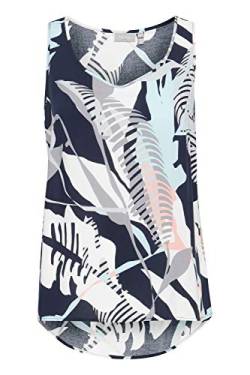 fransa FRALJUNGLE Damen Bluse Ärmellos mit Rundhalsausschnitt 100% Viskose EcoVero und floralem Allover-Print, Größe:XS, Farbe:Navy Blazer Mix (200119) von fransa