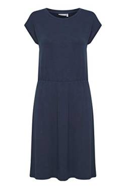fransa FRAMDOT Damen Freizeitkleid Kleid knieumspielt mit elastischer Raffung in der Taille und Muster, Größe:XL, Farbe:Navy Blazer (193923) von fransa