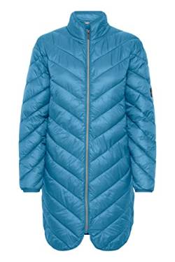 fransa FRBAPADDING Damen Steppmantel Wintermantel Winterjacke mit Stehkragen Lang abgerundeter Saum, Größe:L, Farbe:Storm Blue (174716) von fransa