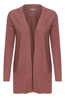 fransa FRBESMOCK Damen Lange Strickjacke Feinstrick Cardigan Longstrickjacke, Größe:L, Farbe:Cedar Wood Melange (1715251) von fransa