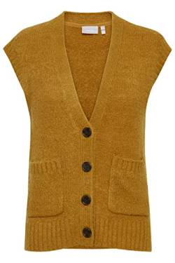 fransa FRCEDARKI 1 Vest Weste Damen Strickweste Outdoor Pullunder Grobstrick, Größe:L, Farbe:Golden Brown Melange (1809401) von fransa