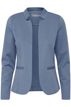 fransa FRCEDILAN Damen BlazerKurzblazer Jacke Stehkragen ohne Knopfleiste Taschen mit Druckknopf, Größe:M, Farbe:Infinity (174015) von fransa