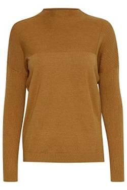 fransa FRCEMELANGE Damen Strickpullover Feinstrick Pullover mit hochabschließenden Kragen, Größe:L, Farbe:Golden Brown Melange (1809401) von fransa