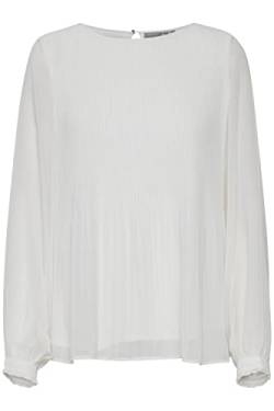 fransa FRDAJAPLISSE Damen Langarmshirt Langarmbluse Bluse Plisseé mit Rundhalsausschnitt mit Knopfverschluss, Größe:S, Farbe:Antique (110602) von fransa