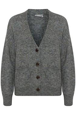 fransa FREMDEBBI 2 Cardigan Damen Strickjacke Feinstrick mit tiefem V-Ausschnitt, Größe:L, Farbe:Desert Sage Melange (1601101) von fransa