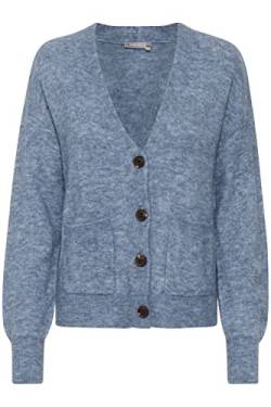 fransa FREMDEBBI 2 Cardigan Damen Strickjacke Feinstrick mit tiefem V-Ausschnitt, Größe:S, Farbe:Infinity Melange (1740151) von fransa