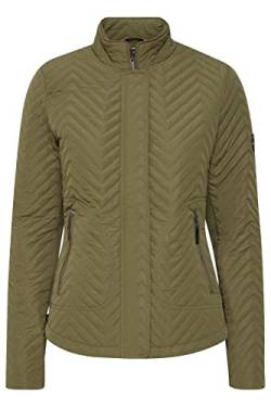 fransa FRESFIT Damen Steppjacke Übergangsjacke Jacke Stehkragen Slim Fit Tailliert mit sportlichen Stretcheinsatz an der Seite, Größe:M, Farbe:Olive tree (201141) von fransa