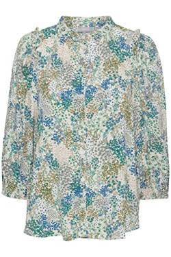 fransa FRFAMALOU 1 Shirt Damen Bluse Langarm mit schmalem Stehkragen Regular-Fit Gemustert, Größe:XXL, Farbe:Birch Mix (200739) von fransa