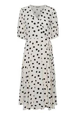 fransa FRFANEMMA 2 Dress Damen Freizeitkleid Kleid Halbarm in Wickeloptik gepunktet Regular-Fit, Größe:XL, Farbe:Birch Mix (200739) von fransa