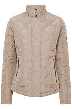 fransa FRFAY Damen Steppjacke Übergangsjacke Jacke leicht gefüttert mit Stehkragen seitliche Reißverschlüsse kurzer Schnitt, Größe:XL, Farbe:Silver Mink (171312) von fransa
