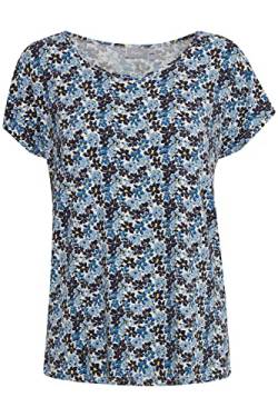 fransa FRFEDOT 2 T-Shirt Damen T-Shirt Kurzarm Shirt mit Allover-Print und Rundhalsausschnitt, Größe:M, Farbe:Nebulas Blue Mix (201189) von fransa