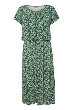fransa FRFEDOT 5 Dress Damen Freizeitkleid Kleid mit Rundhals-Ausschnitt und kurzen Ärmeln, Blumenmuster-Optik, Größe:L, Farbe:Malachite Green Mix (201119) von fransa
