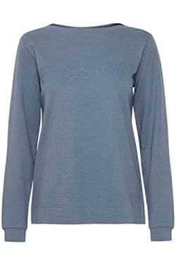 fransa FRFXTESWEAT Damen Sweatshirt Pullover Sweater mit Rundhalsausschnitt mit Print Regular-Fit, Größe:XL, Farbe:China Blue (183918) von fransa