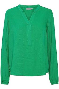 fransa FRHAIDA Damen Langarmshirt Langarmbluse Bluse mit V-Auschnitt mit verdeckter Knopfleiste elastischer Bund am Ärmelsaum mit Struktur Regular Fit, Größe:2XL, Farbe:Holly Green (165932) von fransa