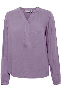 fransa FRHAIDA Damen Langarmshirt Langarmbluse Bluse mit V-Auschnitt mit verdeckter Knopfleiste elastischer Bund am Ärmelsaum mit Struktur Regular Fit, Größe:M, Farbe:Purple Haze (183718) von fransa