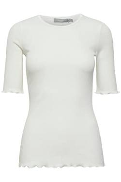 fransa FRHIZAMOND 13 Damen T-Shirt Kurzarm Shirt Rundhalsausschnitt Spitzendetails an den Ärmeln und Saum Tight Fit mit Stretch, Größe:2XL, Farbe:Antique (110602) von fransa