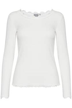 fransa FRHIZAMOND 2 T-Shirt Damen Longsleeve Langarmshirt Shirt mit Kragen aus Spitze, Größe:M, Farbe:(NOOS) Antique (60010) von fransa