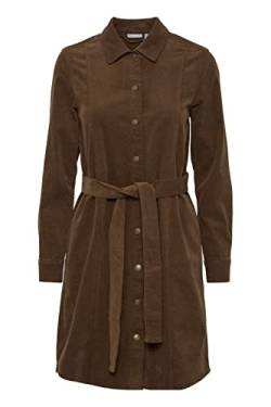 fransa FRTEAN Damen Freizeitkleid Cord Kleid mit Knopfleiste und Kragen und Gürtelschlaufe an der Taille, Größe:44, Farbe:Rain Drum (190916) von fransa