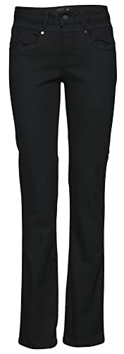 fransa FRUppsala Damen Hose Stoffhose Pants Chinohose mit Stretch Slim Fit Mid Waist, Größe:36, Farbe:(NOOS) Black-Black (40098) von fransa