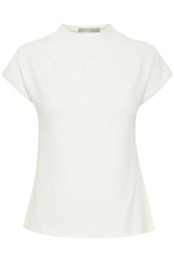 fransa FRZASKATER Damen T-Shirt Kurzarm Shirt Rundhalsausschnitt Kurze Ärmel mit überschnittener Schulter und hochabschließendem Kragen, Größe:L, Farbe:Antique (60010) von fransa