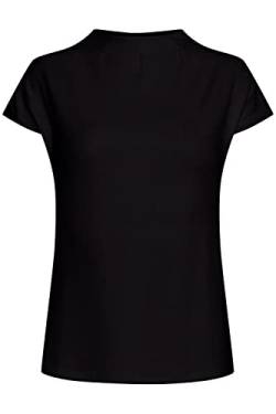 fransa FRZASKATER Damen T-Shirt Kurzarm Shirt Rundhalsausschnitt Kurze Ärmel mit überschnittener Schulter und hochabschließendem Kragen, Größe:M, Farbe:(NOOS) Black (60096) von fransa